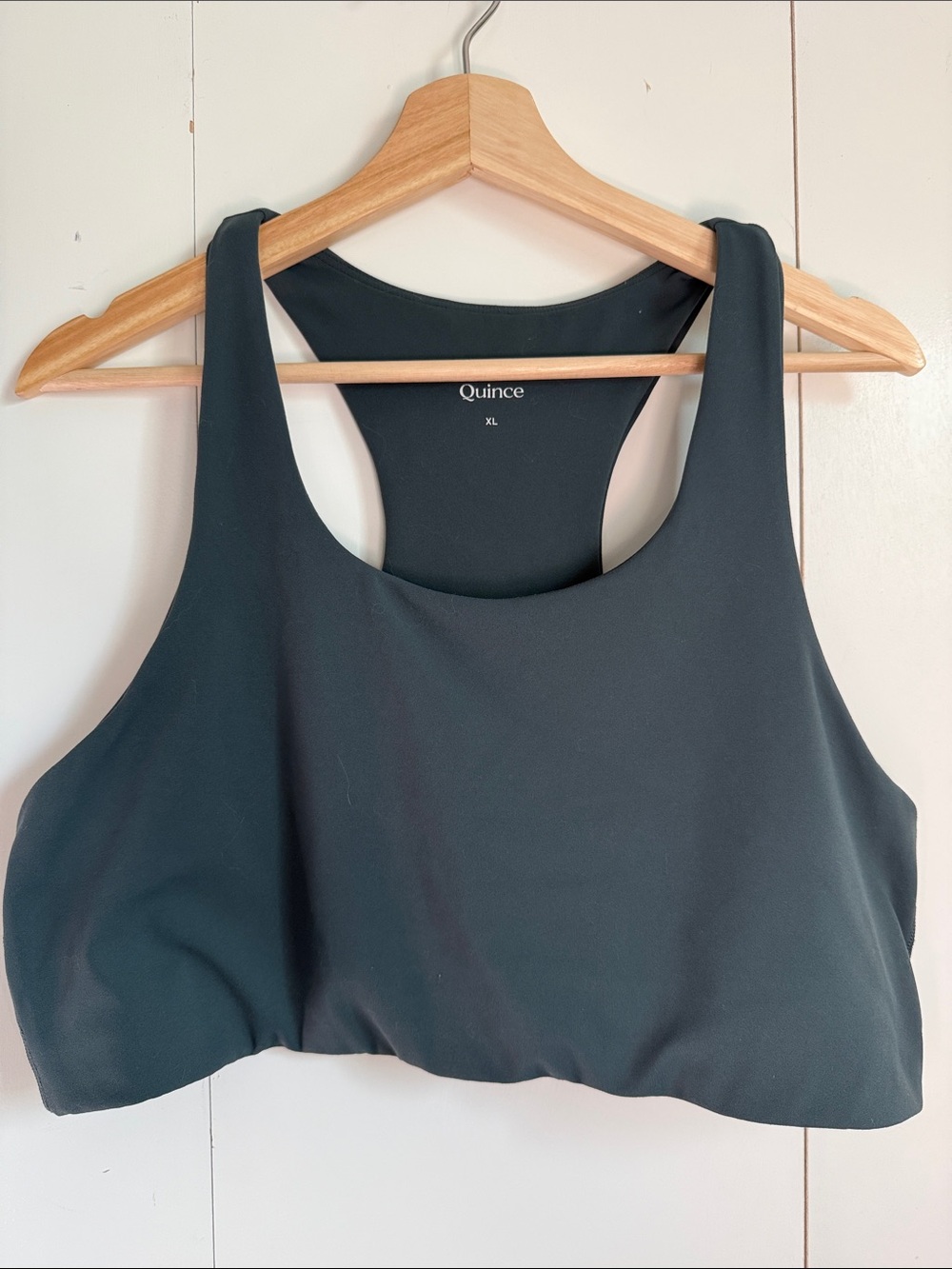 Quince Forest Green Racerback XL Sports Bra Athleisure Activewear Yoga
